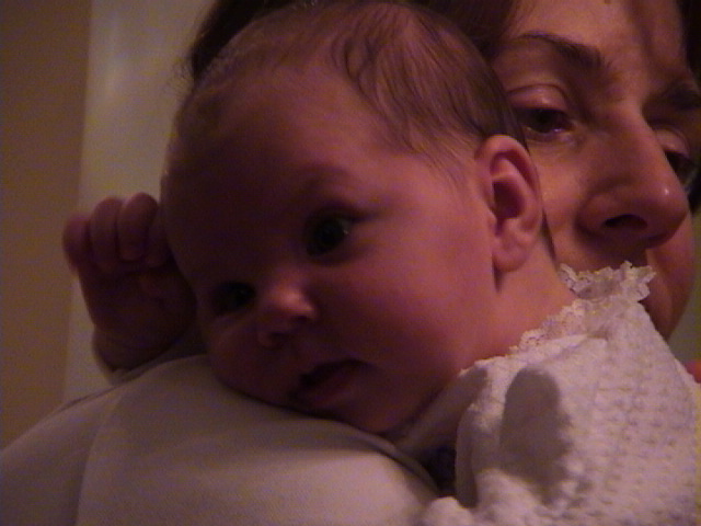 On Mom's shoulder (as always)